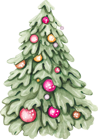Watercolor Christmas tree