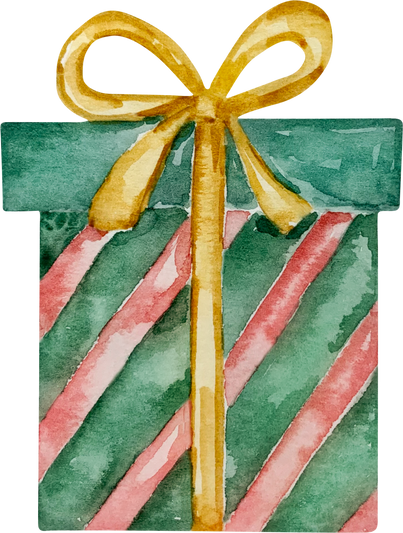 Watercolor Christmas Nutcracker, gift box