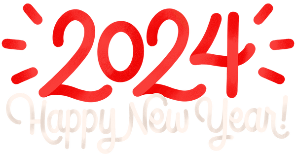 Semi Bold Textured New Year Two Thousand Twenty-Four